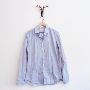 Hartford Men's Blue Geometric Slim Fit Casual Button Down Shirt Large NWT